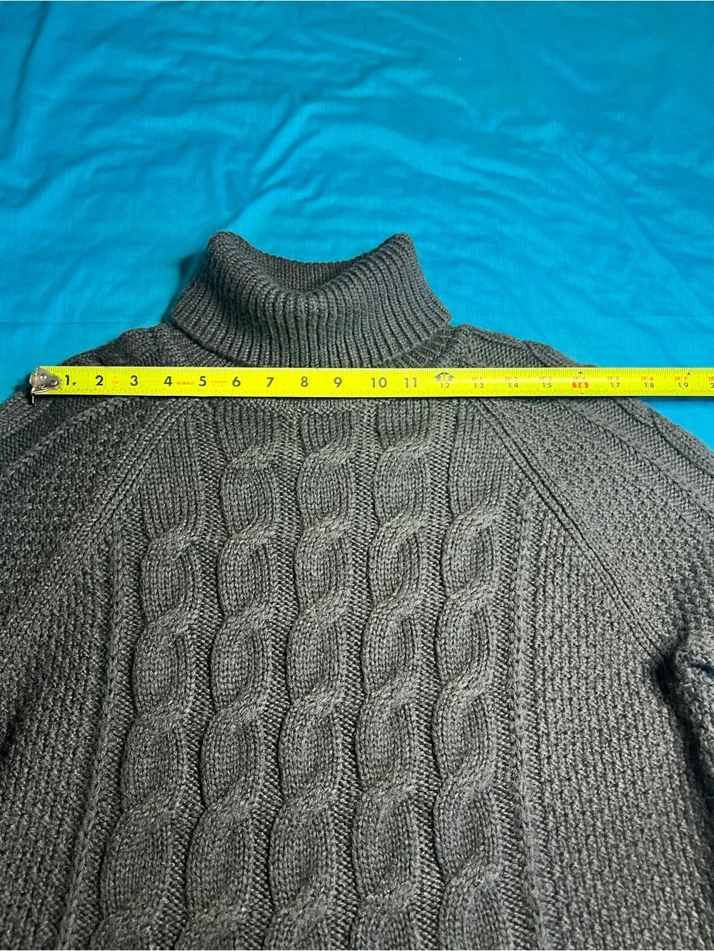 Gap Cable Knit Turtleneck Sweater Gray Wool Alpaca Fisherman Cozy Preppy S